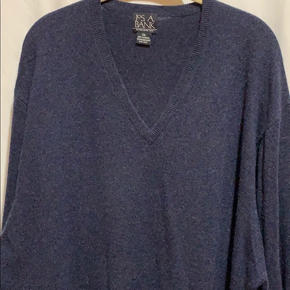 Jos A Banks V Neck Cashmere Sweater Sz 